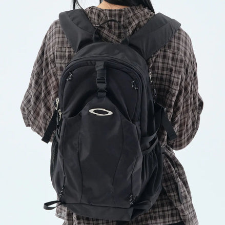 NYLON DOUBLE BACKPACK (BLACK)