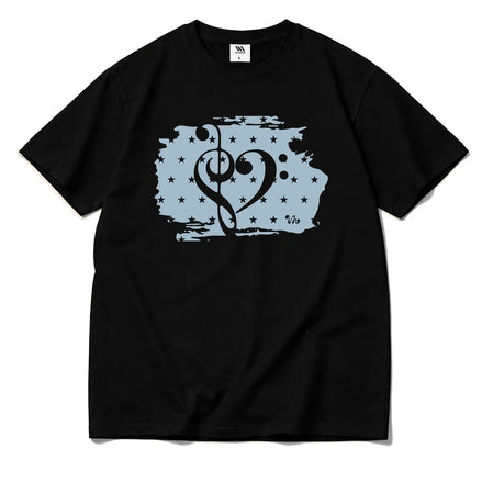 HEART MUSIC COOL COTTON T-SHIRT (2 Colors)