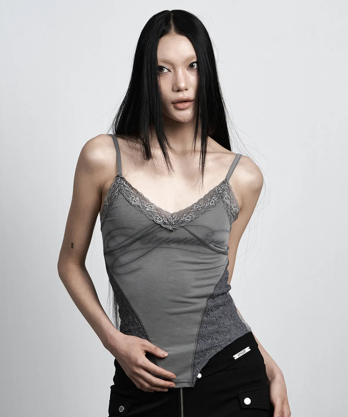 LINGERIE LACE SLEEVELESS (CHARCOAL)