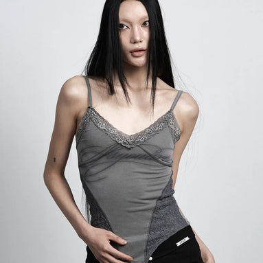 LINGERIE LACE SLEEVELESS (CHARCOAL)