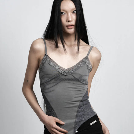 LINGERIE LACE SLEEVELESS (CHARCOAL)