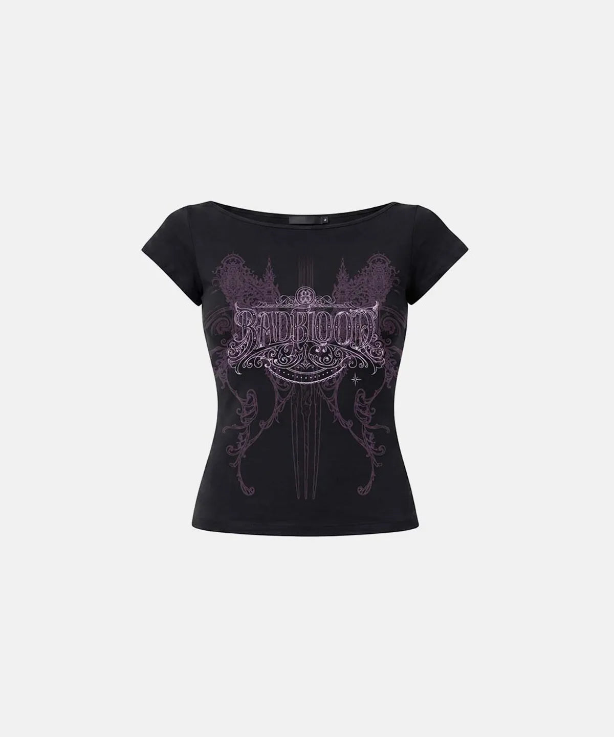 Archangel Graphic Boat Neck 1/2 T-Shirt (Black)