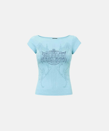 Archangel Graphic Boat Neck 1/2 T-Shirt (Mint)