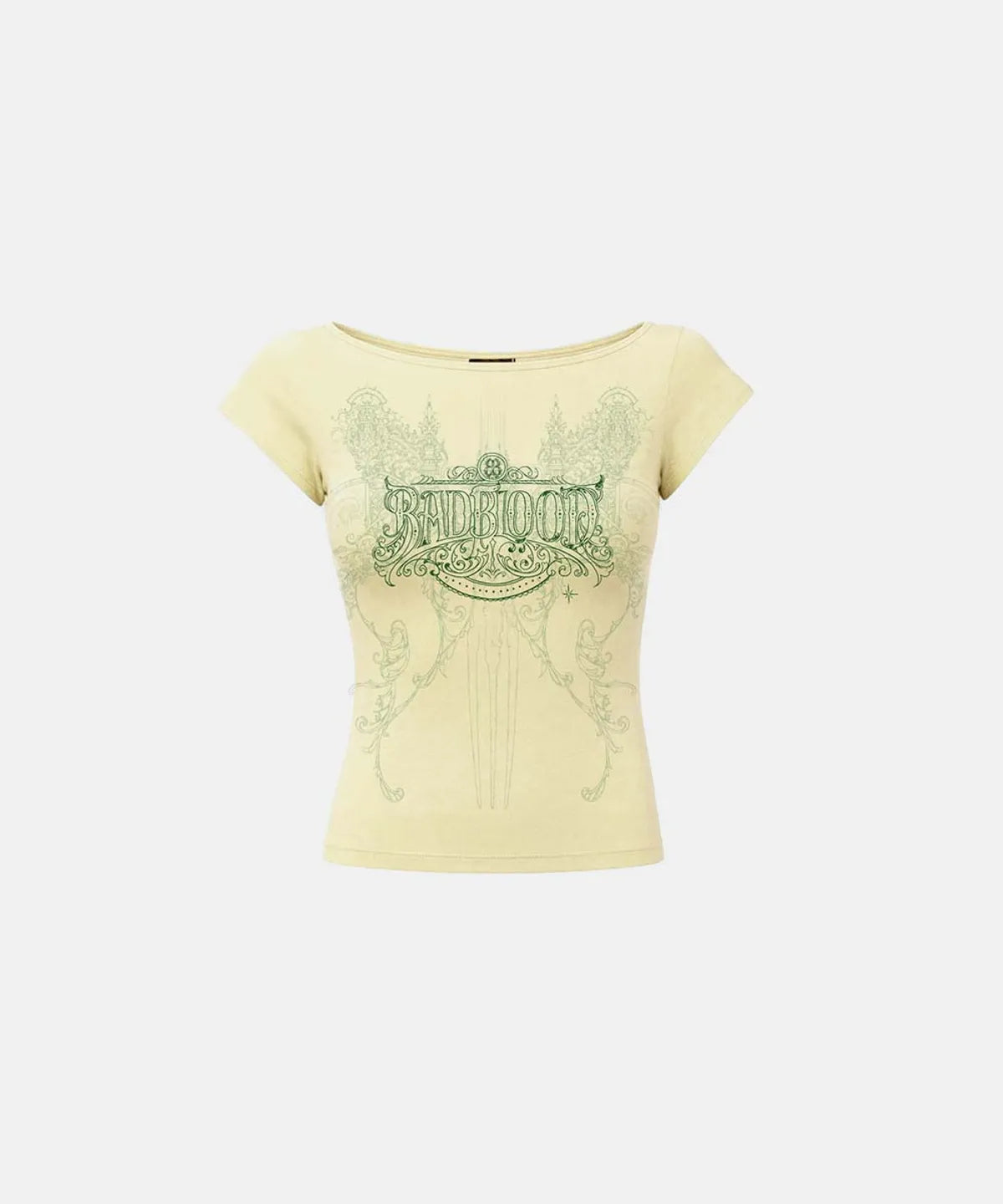 Archangel Graphic Boat Neck 1/2 T-Shirt (Yellow)