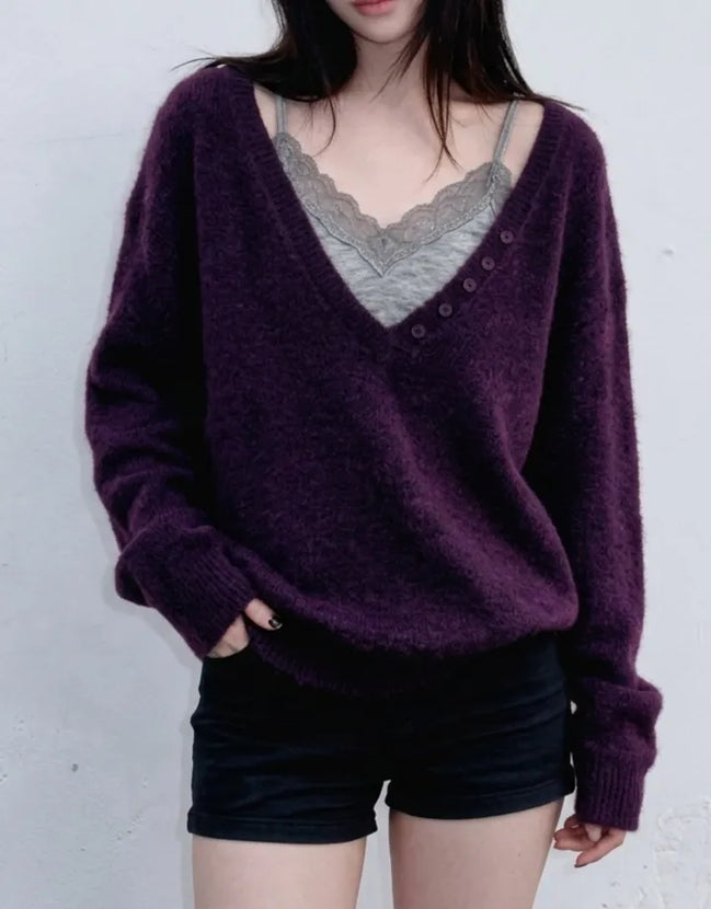 KR V NECK KNIT (4 Colors)