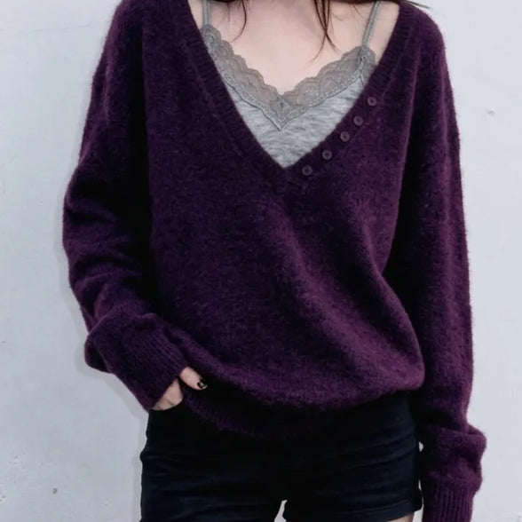 KR V NECK KNIT (4 Colors)