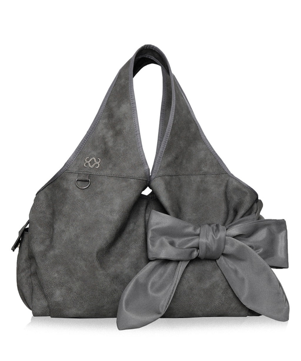 Bow Shoulder Bag (Nubuck Grey)