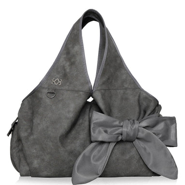 Bow Shoulder Bag (Nubuck Grey)
