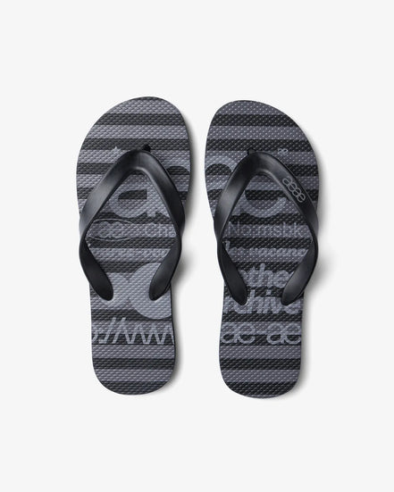 WEB LOGO STRIPE FLIP FLOP (BLACK)