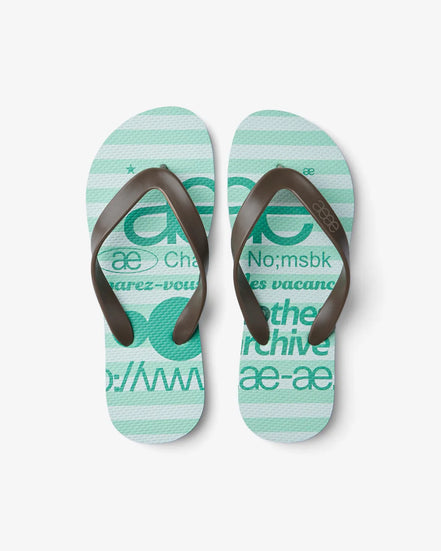 WEB LOGO STRIPE FLIP FLOP (MINT)