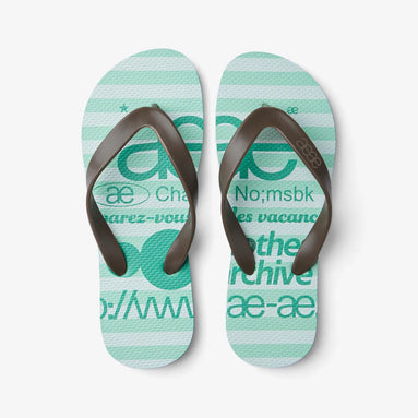 WEB LOGO STRIPE FLIP FLOP (MINT)