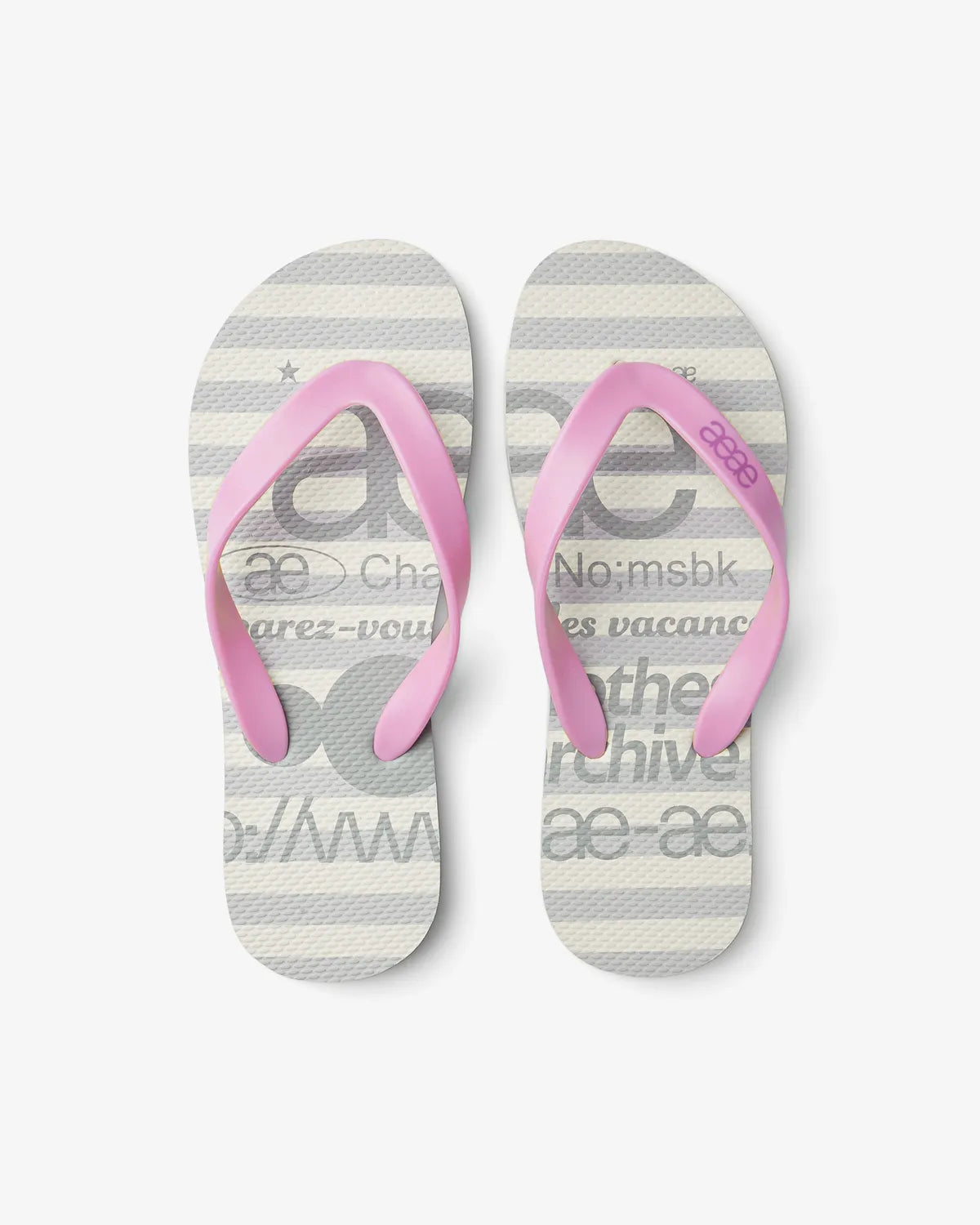 WEB LOGO STRIPE FLIP FLOP (GREY)