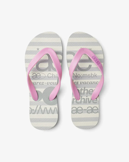 WEB LOGO STRIPE FLIP FLOP (GREY)