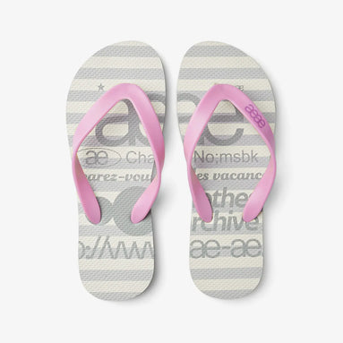 WEB LOGO STRIPE FLIP FLOP (GREY)