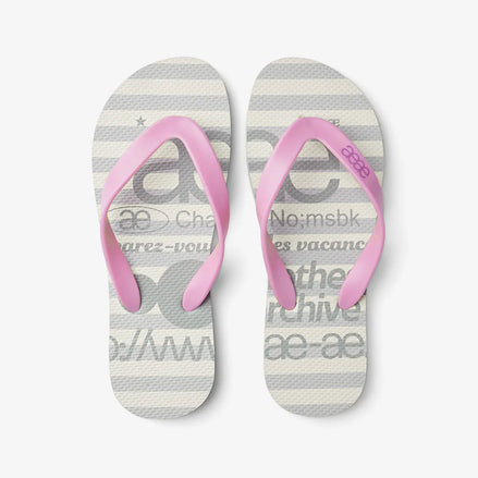 WEB LOGO STRIPE FLIP FLOP (GREY)