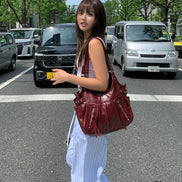 ambler buckle shoulder bag (burgundy)