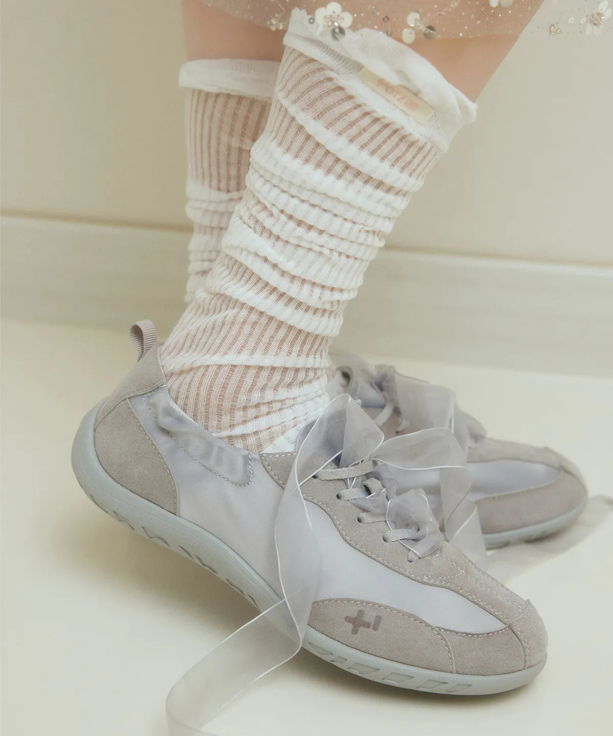 Romary Satin Sneakers (Silver)