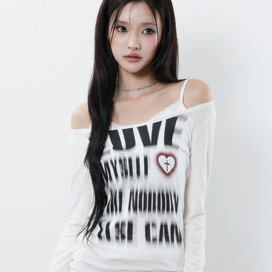 RL DISTORTED LETTERING TEE (WHITE)