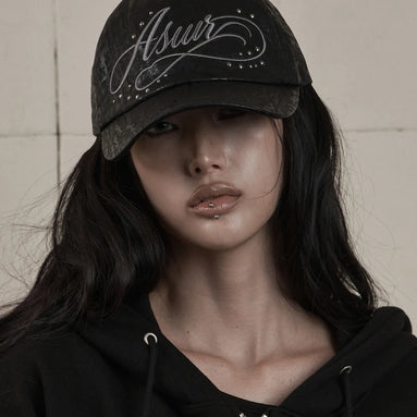 AYA LETTERING LOGO BALL CAP (BLACK)