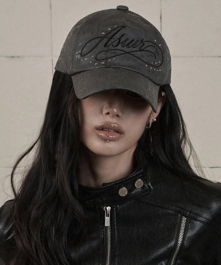 AYA LETTERING LOGO BALL CAP (GREY)