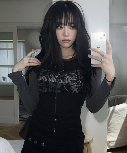 ARCHIVE HOTFIX ONE-OFF RAGLAN LONG-SLEEVE TEE (BLACK CHARCOAL)