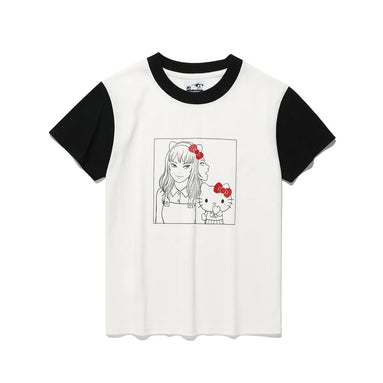 niceghostclub X 伊藤潤二 X sanrio - JS TOMIE HELLO KITTY MINI TEE (WHITE)