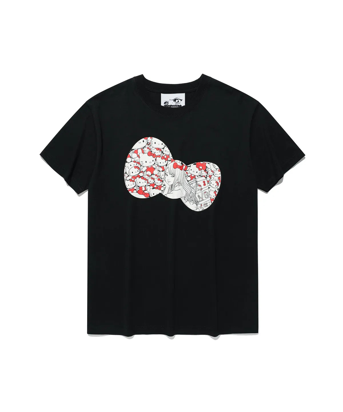 niceghostclub X 伊藤潤二 X sanrio - JS TOMIE HELLO KITTY RIBBON TEE (BLACK)