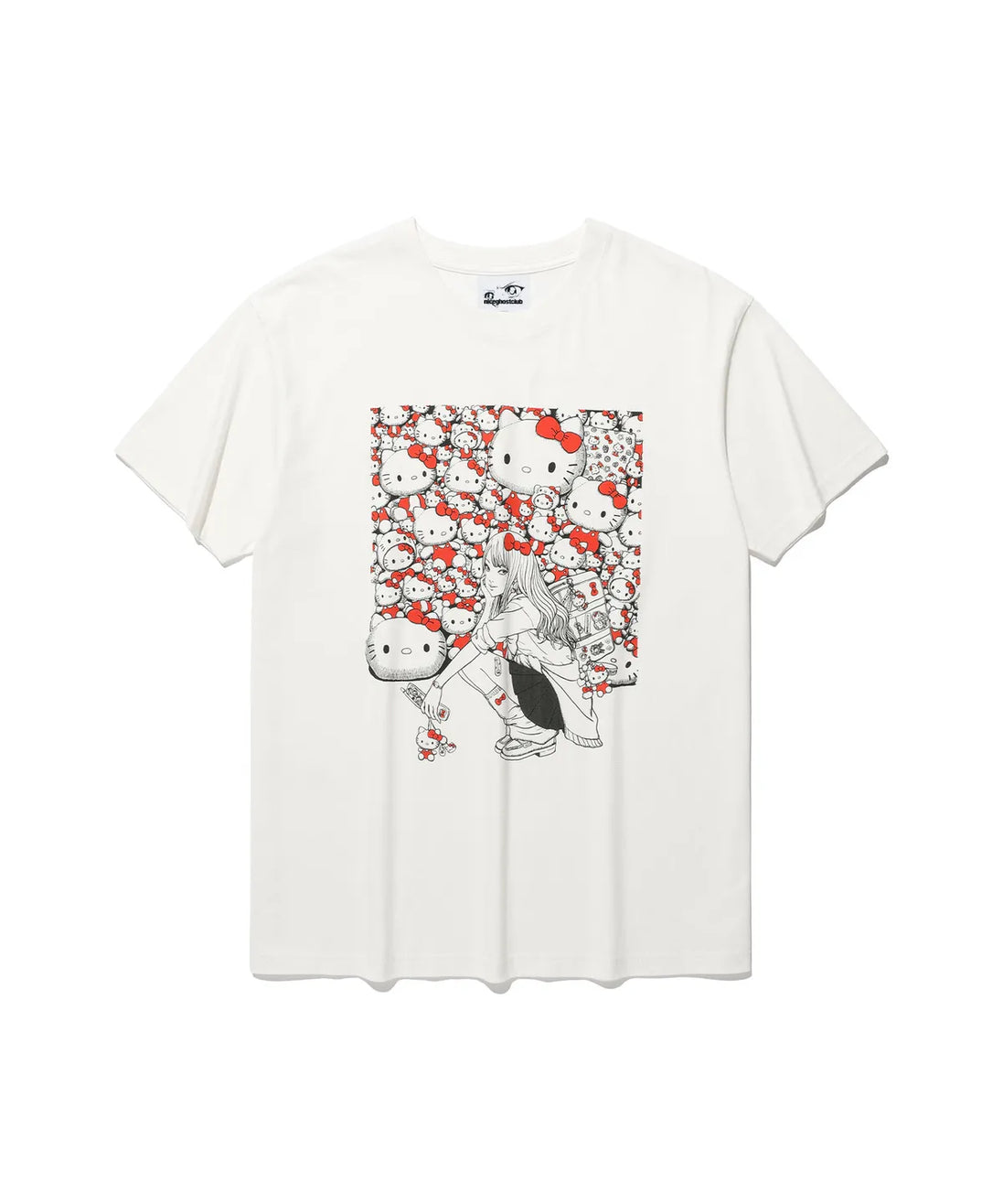 niceghostclub X 伊藤潤二 X sanrio - JS TOMIE HELLO KITTY TEE (WHITE)