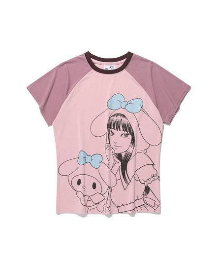 niceghostclub X 伊藤潤二 X sanrio - JS TOMIE MY MELODY MINI TEE (PINK)