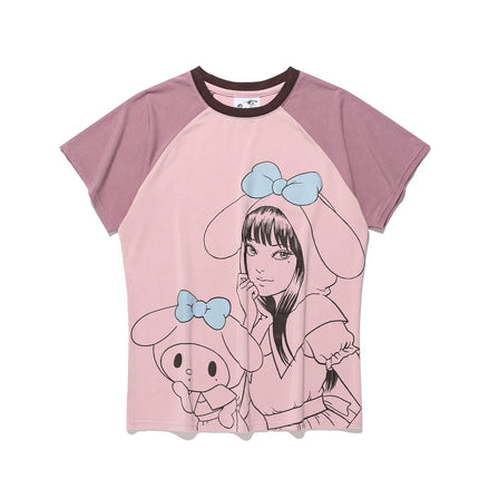 niceghostclub X 伊藤潤二 X sanrio - JS TOMIE MY MELODY MINI TEE (PINK)