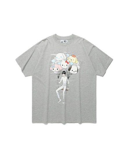niceghostclub X 伊藤潤二 X sanrio - JUNJI ITO SANRIO CHARACTERS BIG BIG TEE (GREY)