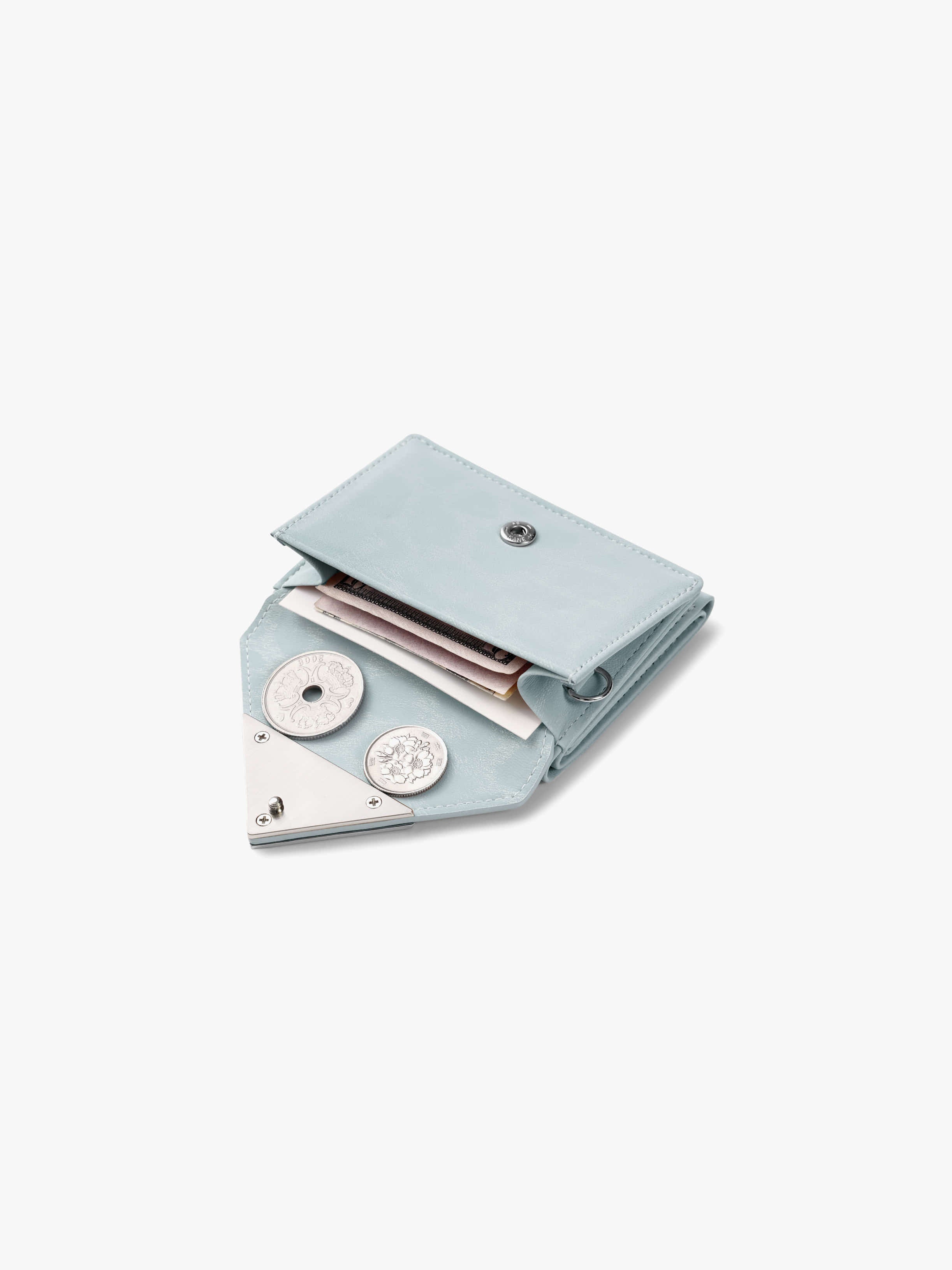 TRIANGLE TRIPLE WALLET (LEOPARD MINT)