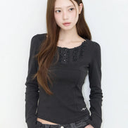 RUFFLE LAYERED LONG SLEEVE (BLACK)