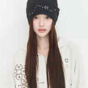 DRAWING EMBROIDERY BEANIE (BLACK)