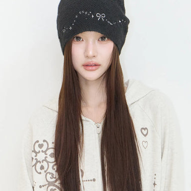 DRAWING EMBROIDERY BEANIE (BLACK)