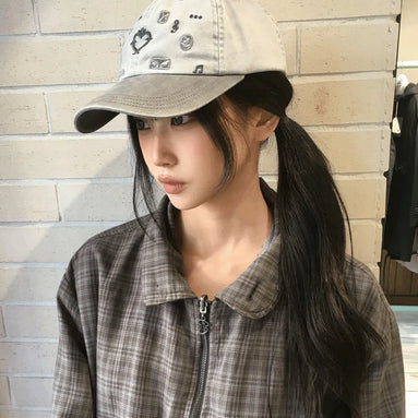 Washed Needlework ballcap (grey)