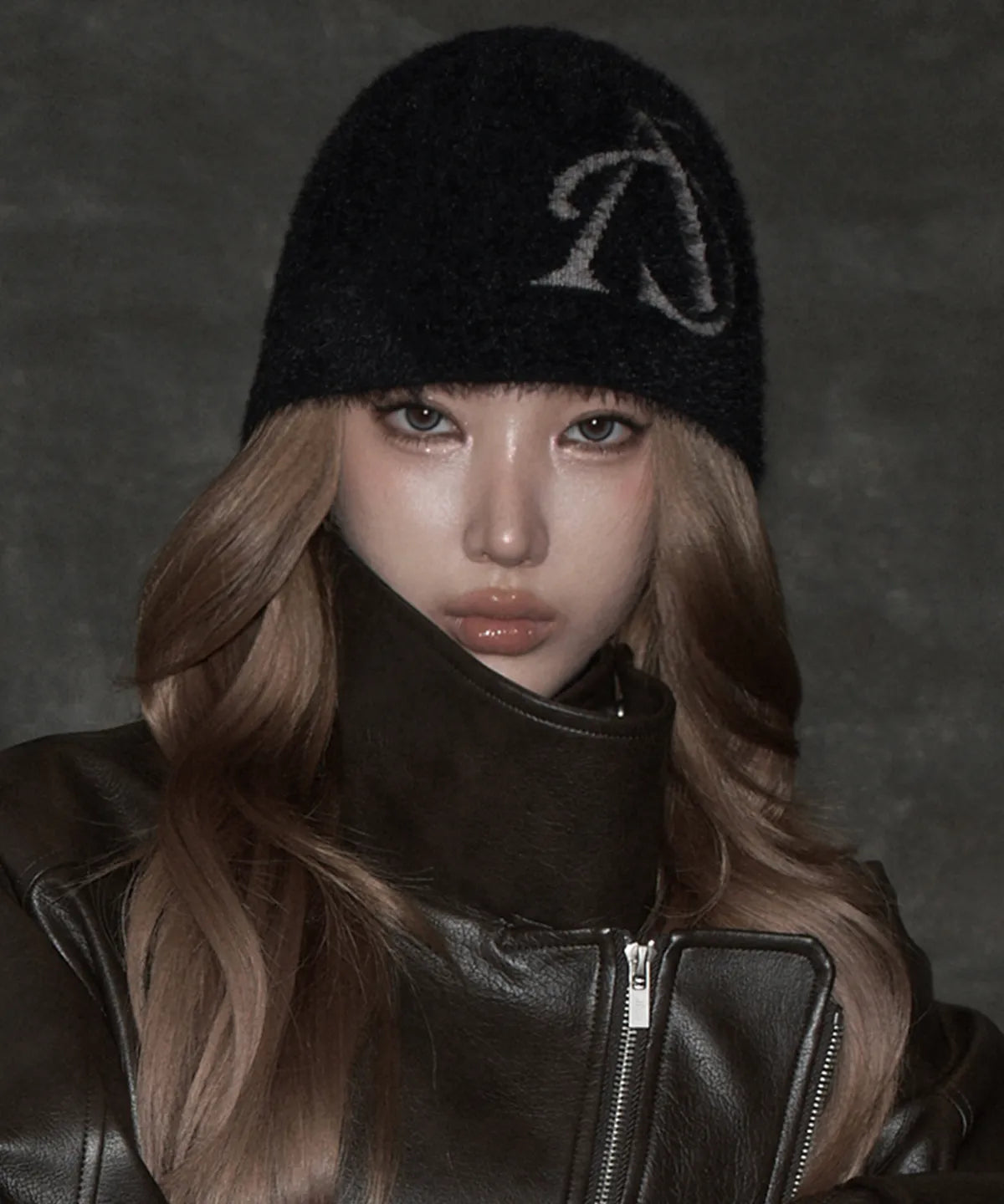 HAIRY BASIC KNIT BEANIE (BLACK)