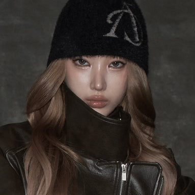 HAIRY BASIC KNIT BEANIE (BLACK)