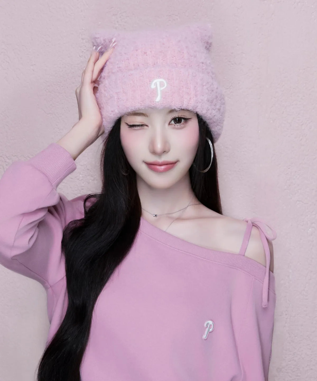 MLB CAT BEANIE PHI (L.Pink)