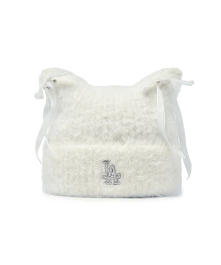 Ribbon Meow Beanie (Cream)