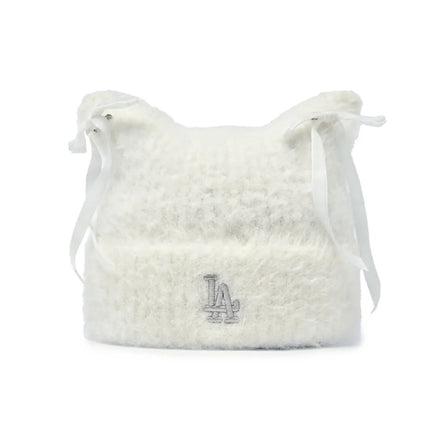 Ribbon Meow Beanie (Cream)