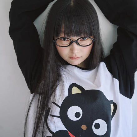 CHOCOCAT RAGLAN T SHIRT - BLACK