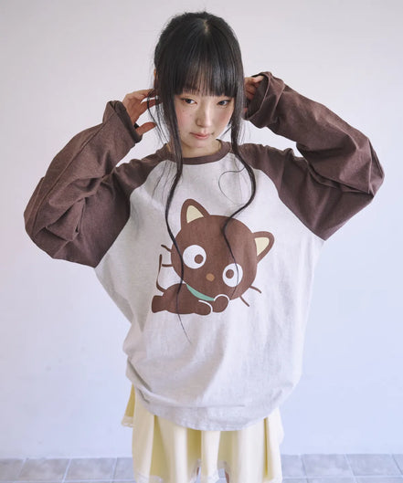 CHOCOCAT RAGLAN T SHIRT - BROWN