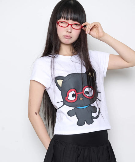 CHOCOCAT RED GLASSES T SHIRT