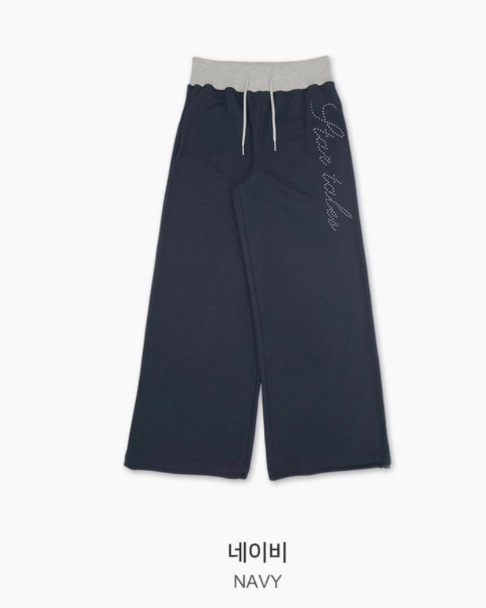 KR BLING LETTERING TRACKING PANTS (4 COLORS)