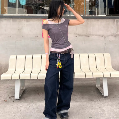 Lazy Sleeveless Layered Tee (Charcoal)