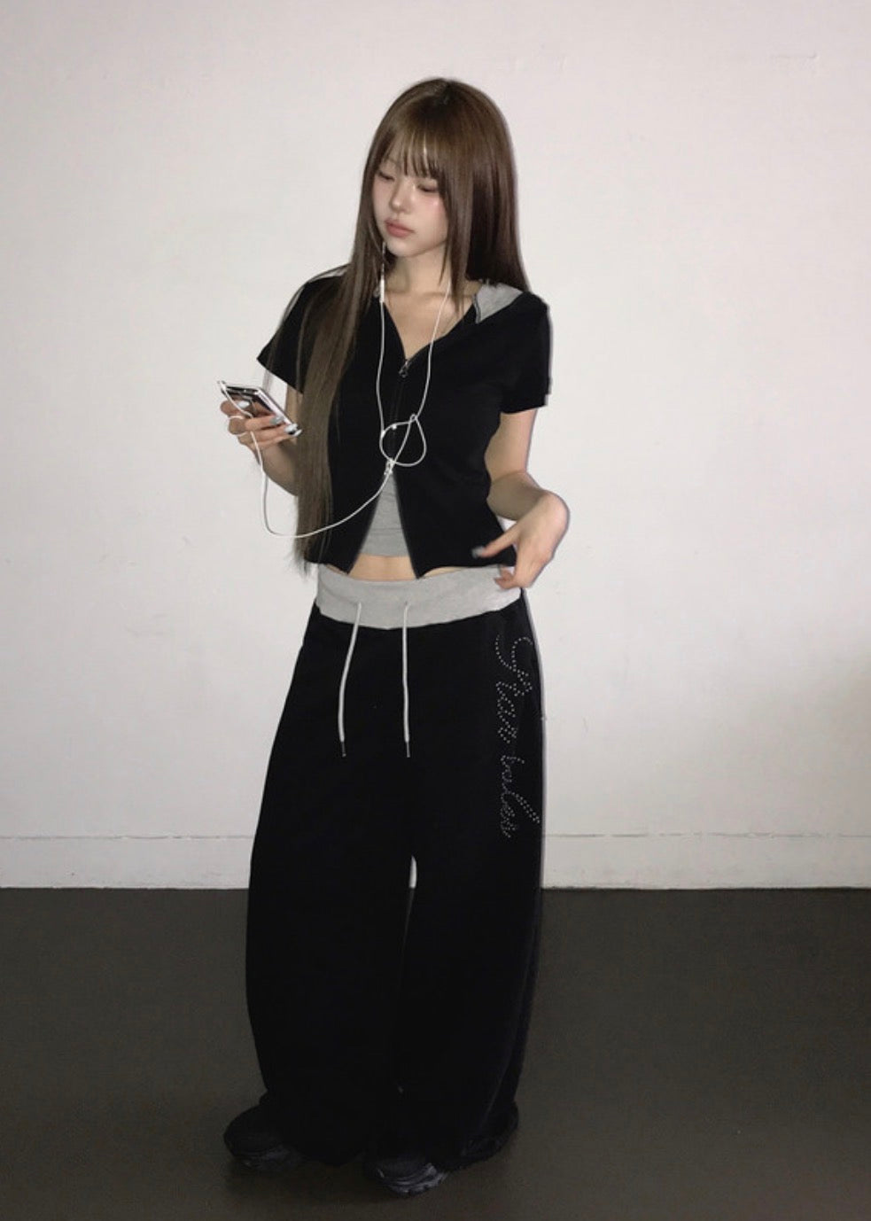 KR BLING LETTERING TRACKING PANTS (4 COLORS)