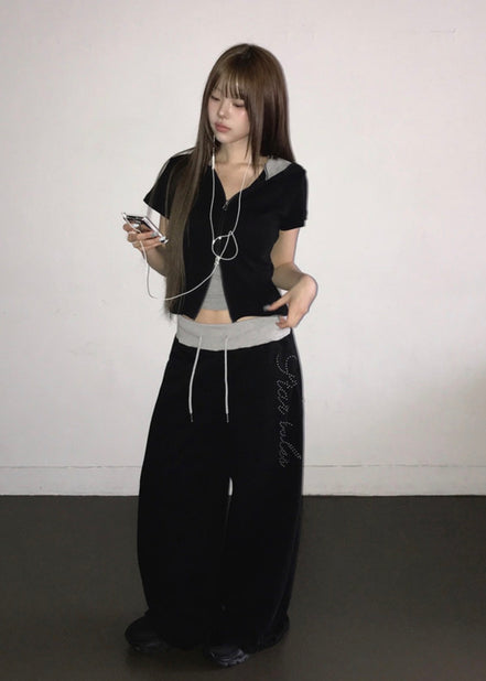 KR BLING LETTERING TRACKING PANTS (4 COLORS)