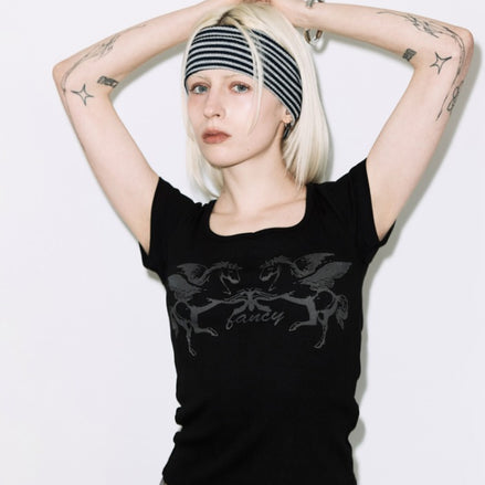 PEGASUS RIBBED TOP (BLACK)