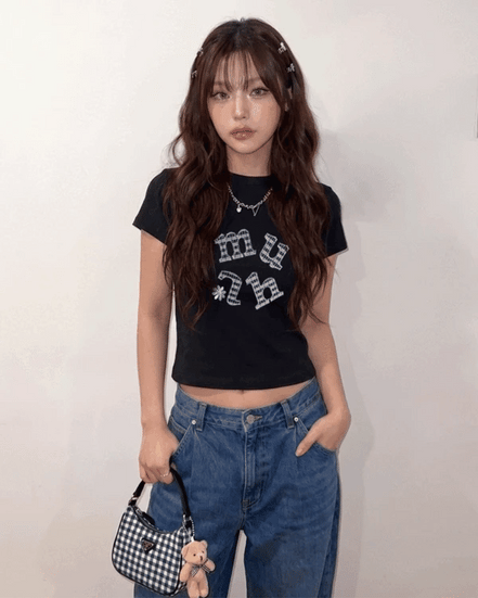 DOUBLE CHECK HALF T-SHIRT